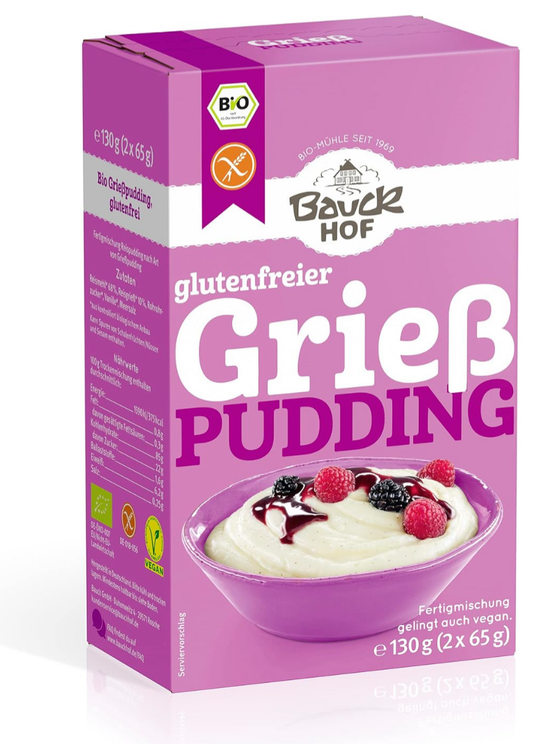 Bauckhof Organic Semolina Pudding Gluten-Free, 2x65g