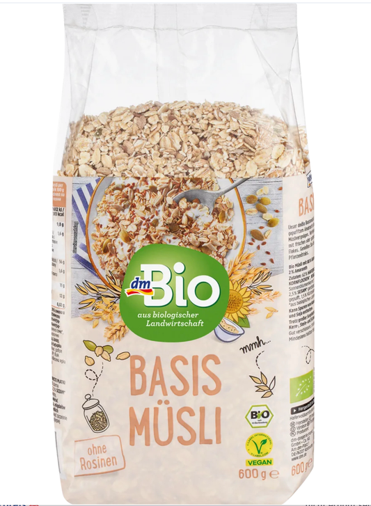 dmBio Organic Muesli Without Raisins, 600 g