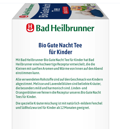 Bad Heilbrunner Organic Children's Tea Good Night Tea 8 Bags 14 g right