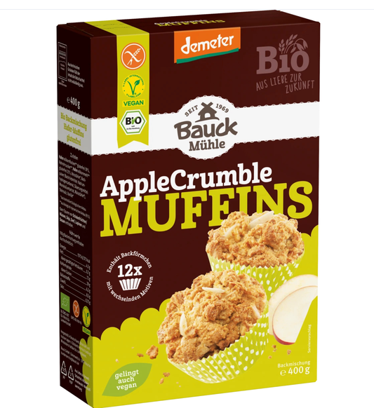 Bauck Mühle Organic Baking Mix Apple Crumble Muffins, Gluten-Free, 400 g