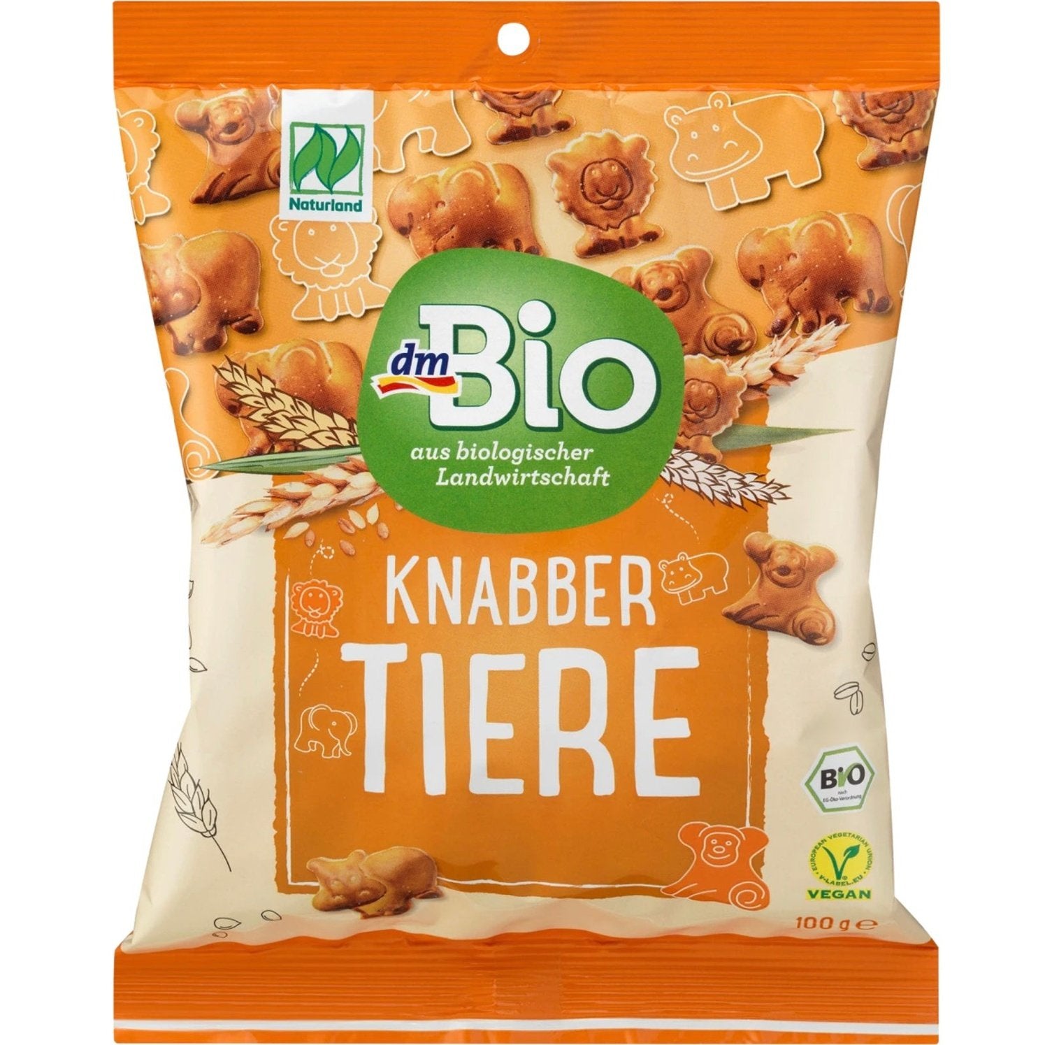 bio organic animal biscuit orange packaging 100g