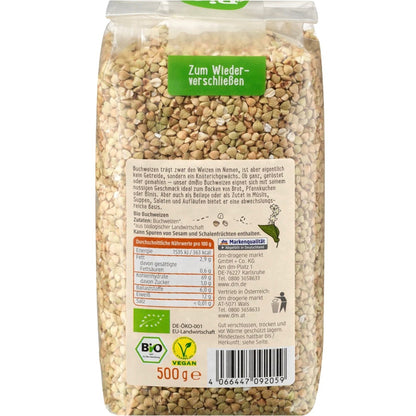 bio organic buckwheat gluten free back packaging