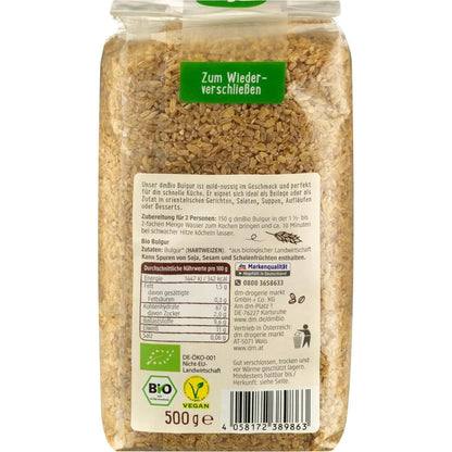 bio organic bulgur back transparent packaging 