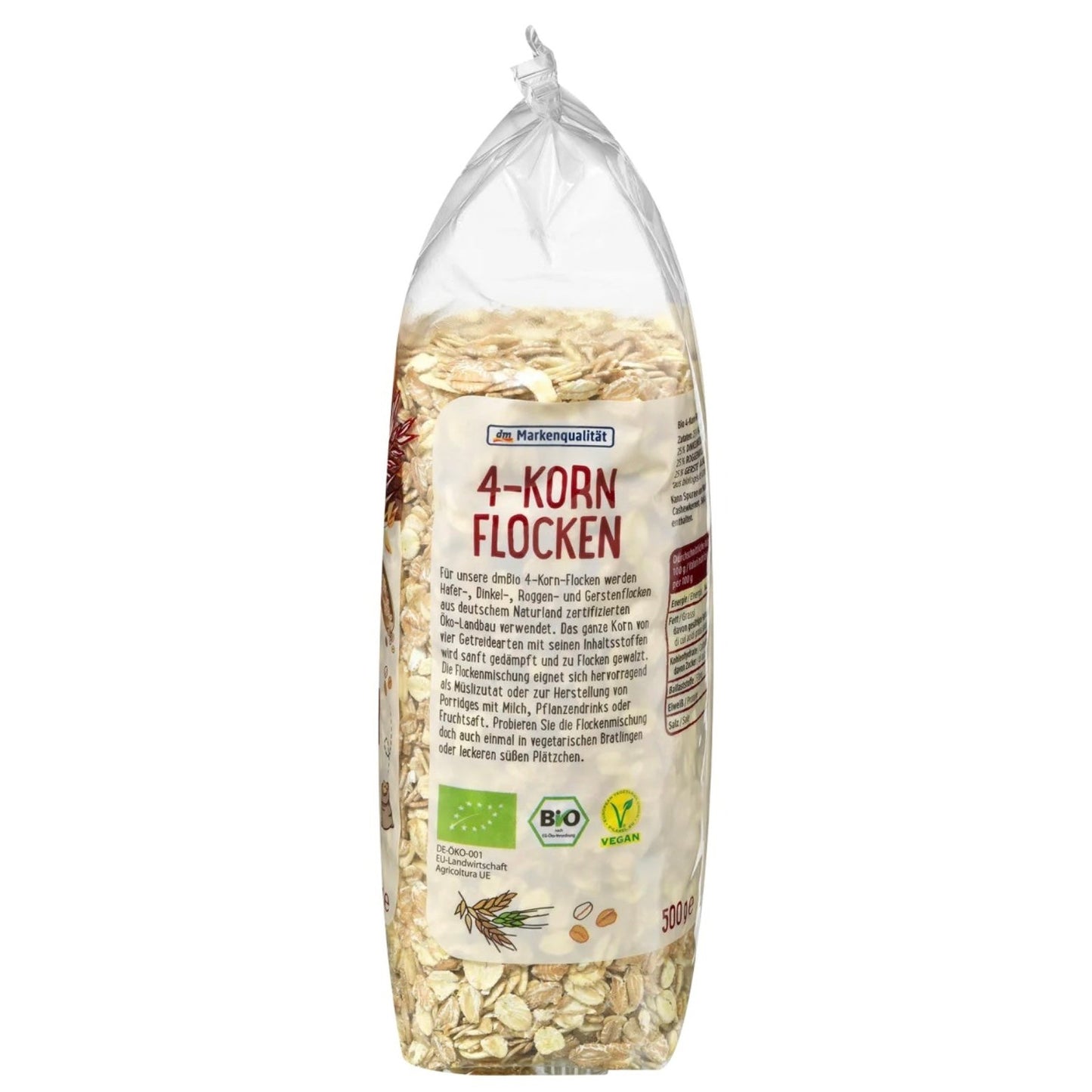 bio organic grain flakes right packaging