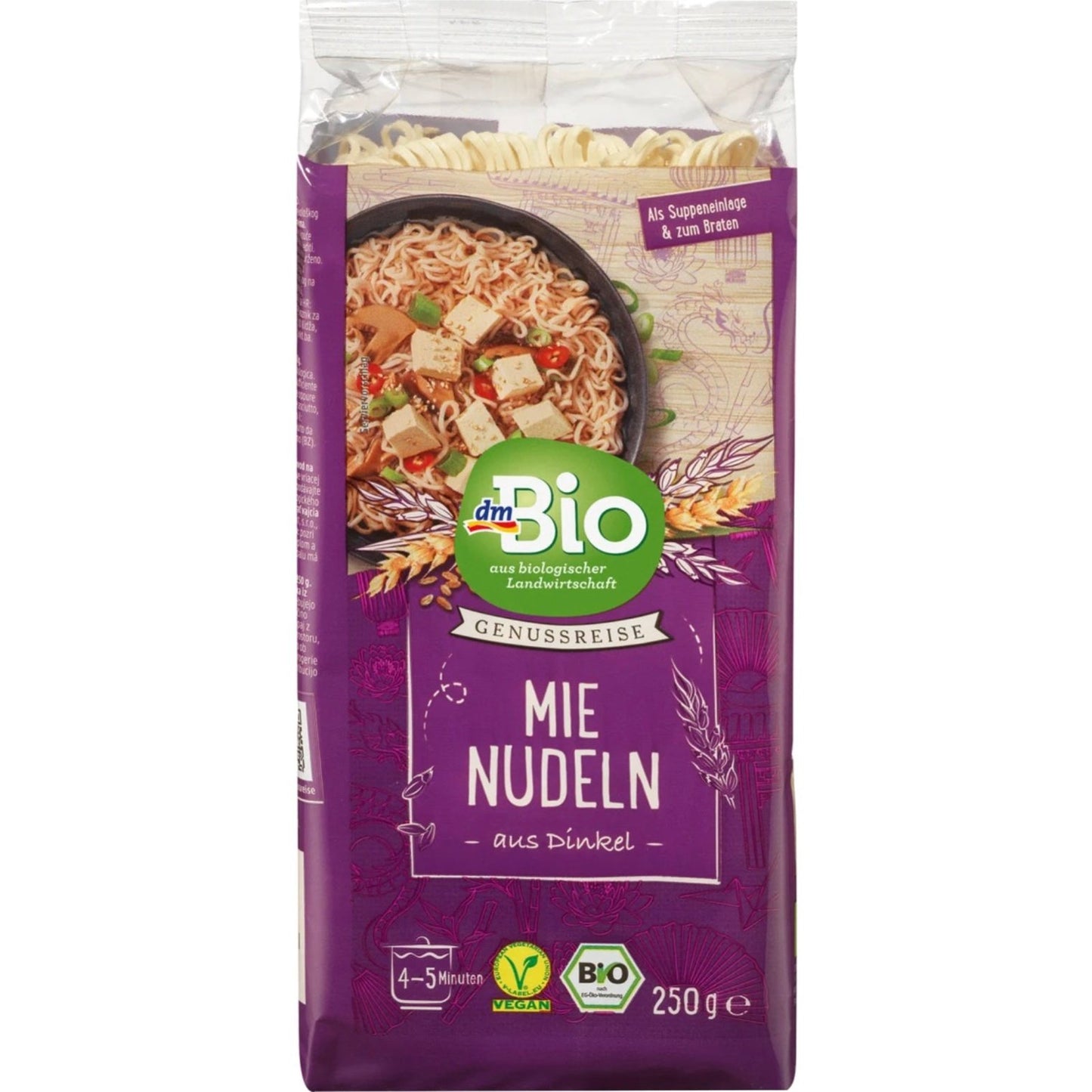 bio organic mie noodle front purple packaging