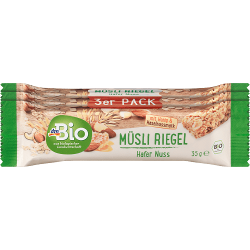 bio organic muesli bar oats nuts 35g