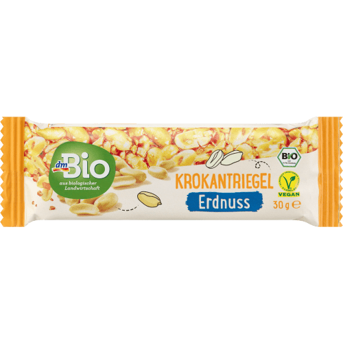 bio organic peanut snack bar front packaging 30g