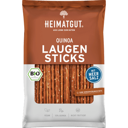 bio organic quinoa sticks in brown packaging