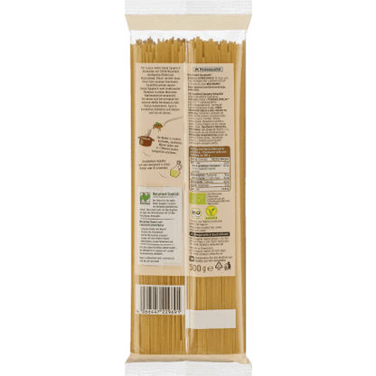 bio organic spelt spaghetti back packaging