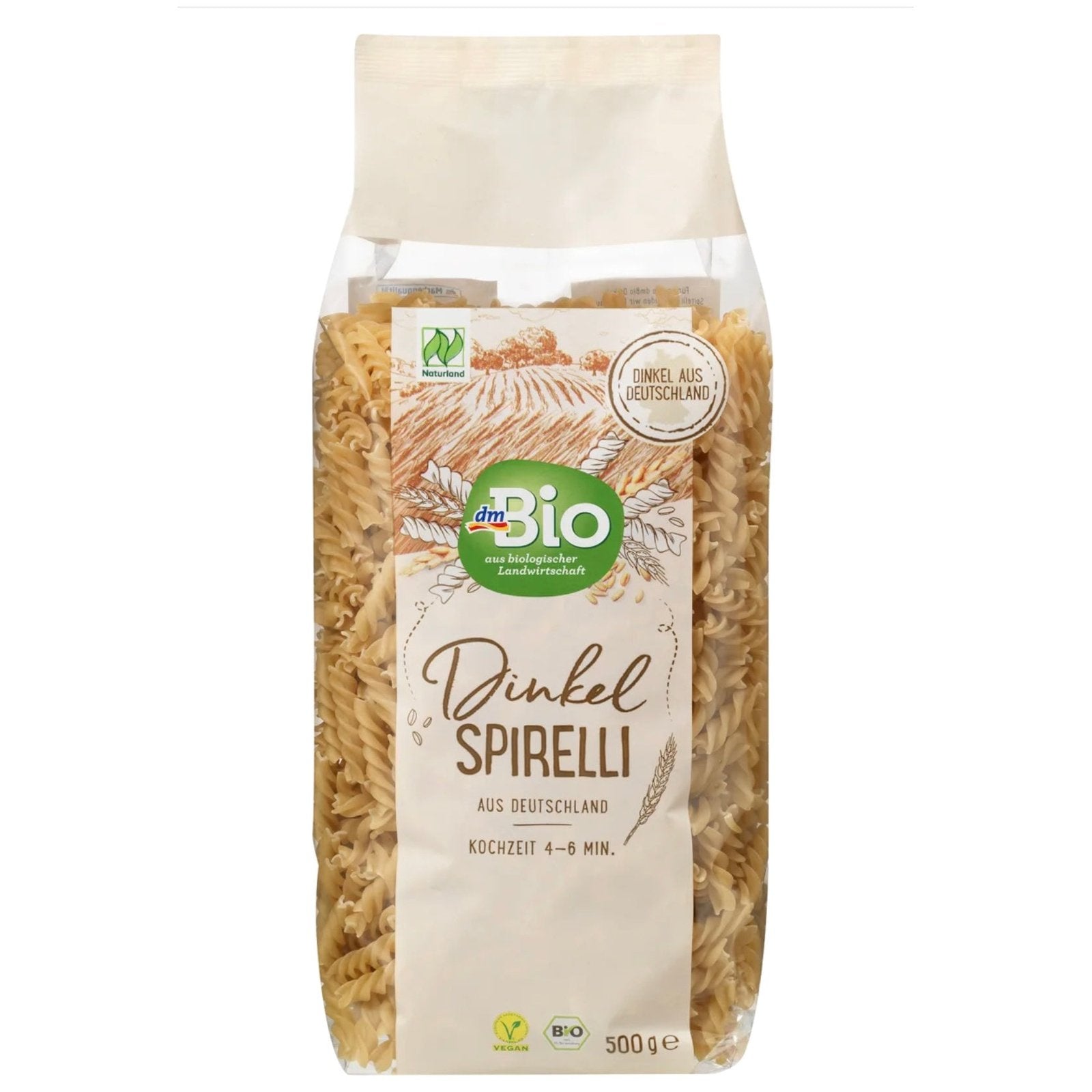 bio organic spelt spirelli front packaging 500g