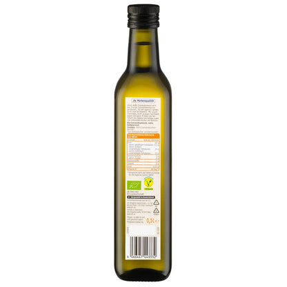 bio organic sunflower oil back of bottle