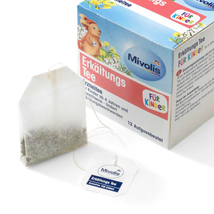 bio organic herbal tea for children close up of tea bag