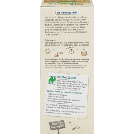 bio organic tea fennel anise caraway back description