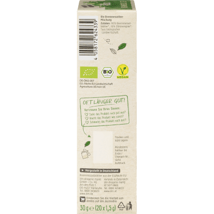 bio organic tea nettle left description