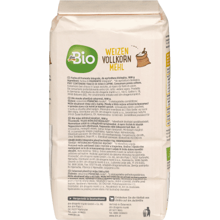 bio organic wheat flour back packaging