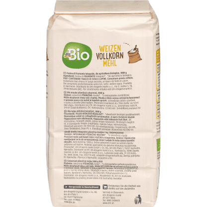 bio organic wheat flour back packaging