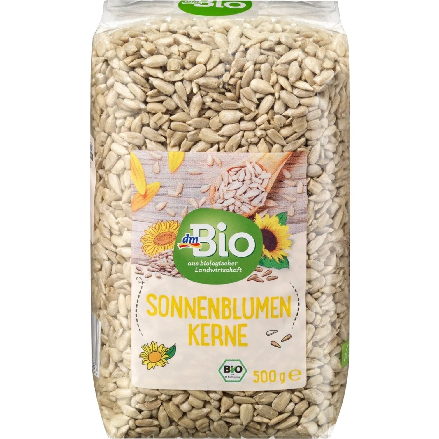 Bio organic sunflower seeds 500 g in packaging  front side