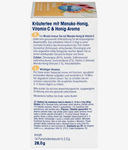 Mivolis Immune Tea With Manuka Honey & Vitamin C, 14 tea bags, 28 g right