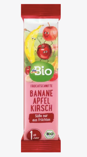 dmBio Organic Fruit Bar Cherry-Apple-Banana From 1 Year, 25 g