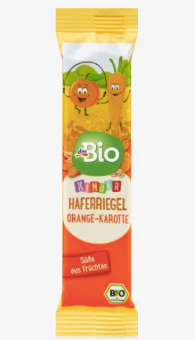 dmBio  Organic Oat and Fruit Bar Orange-Carrot, From 3 Years, 30 g