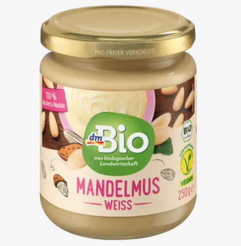 dmBio Organic Almond Butter, White, 250 g