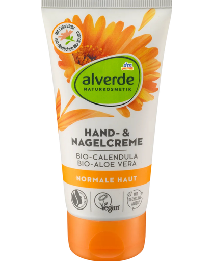 alverde NATURAL COSMETICS hand & nail cream organic calendula & aloe vera, 75 ml