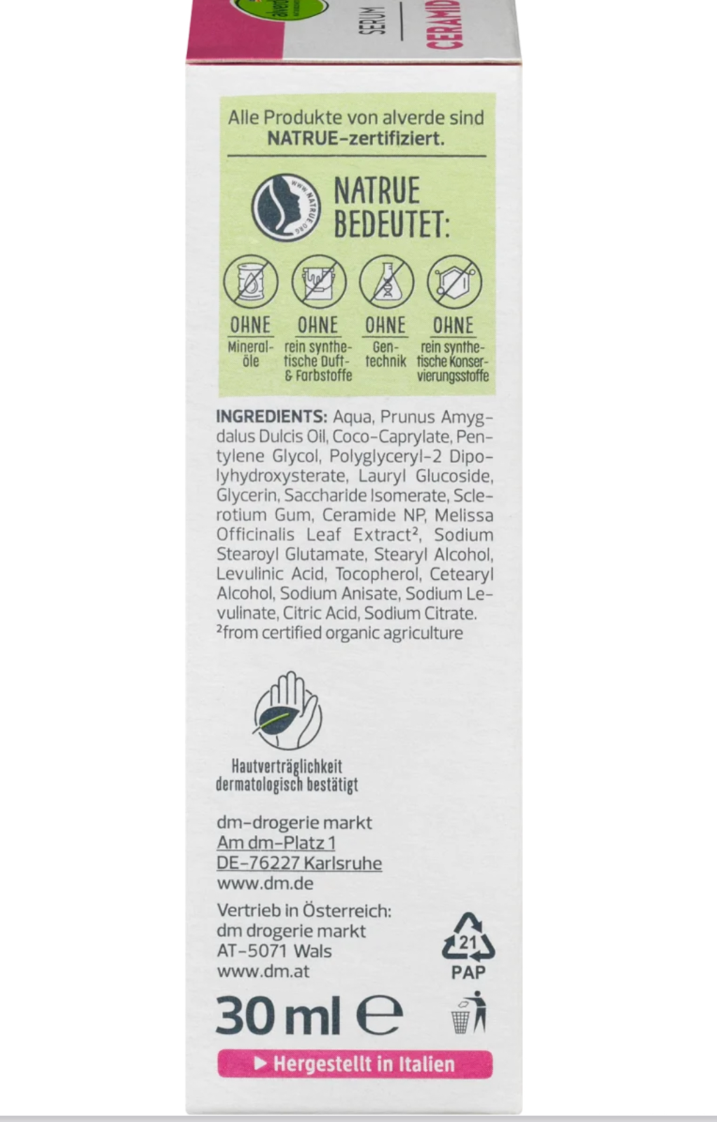 alverde NATURAL COSMETICS Serum Ceramides, 30 ml