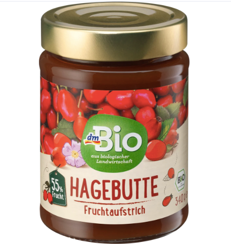 dmBio Fruit Spread, Rose Hip, 340 g front