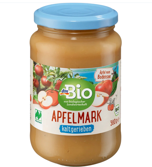 dmBio Organic Cold Grated Apple Puree 360 g front