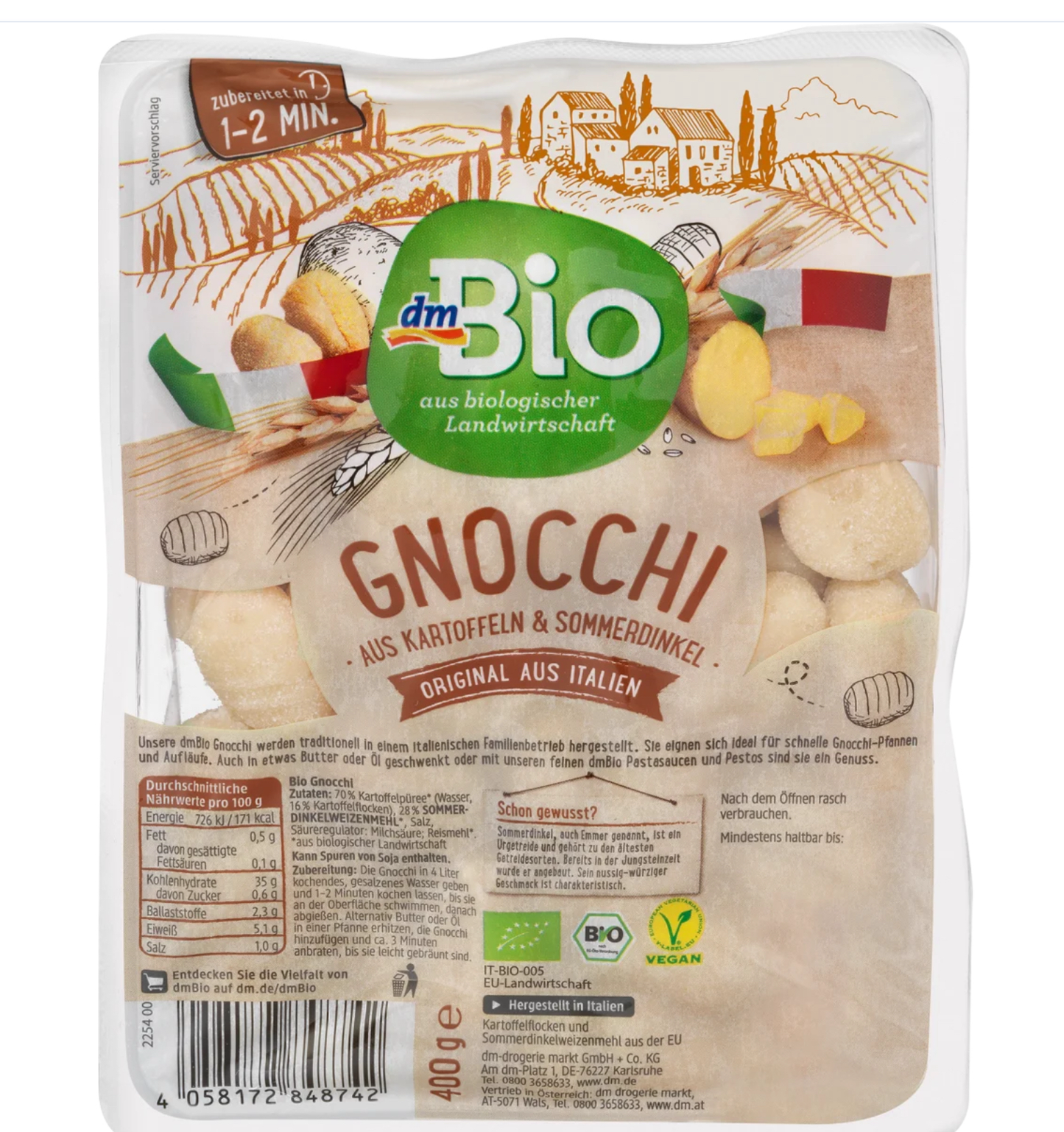 dmBio Organic Gnocchi Spelt Potatoes 400 g