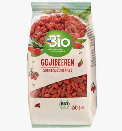 dmBio Organic Goji Berries, 150 g, front