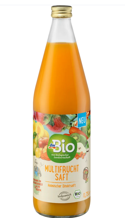 dmBIo Organic Mixed Fruit Juice 750 ml front