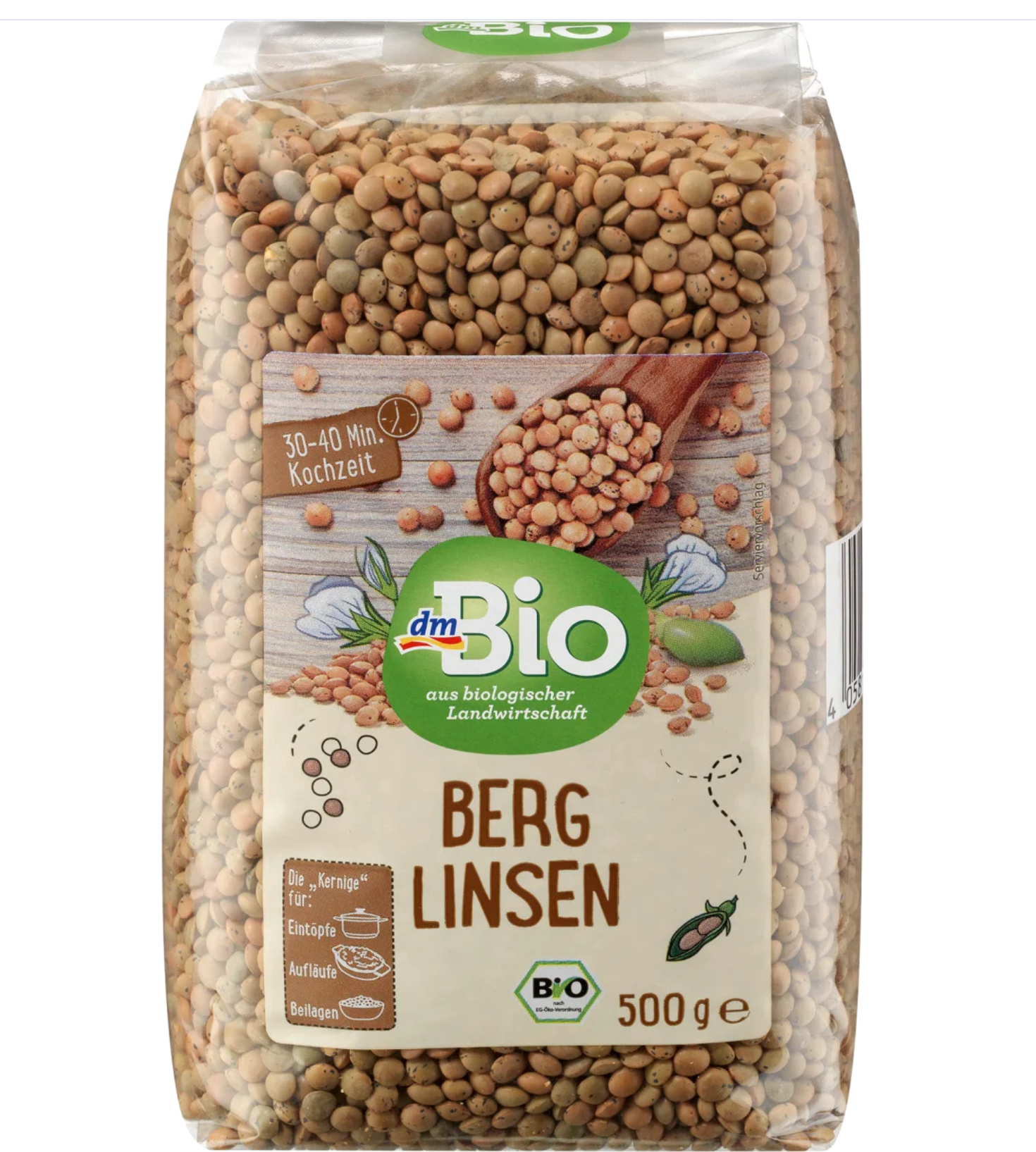 dmBIo Organic Mountain Lentils 500 g front