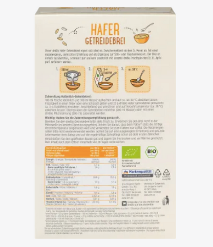 dmBio Organic Oats Porridge, from the 5th month, 250 g back
