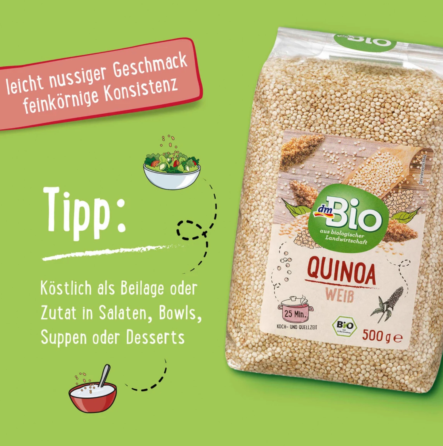 dmBio Organic Quinoa, White, 500 g