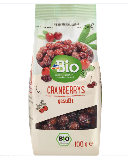 dmBio Organic Dried Cranberries, 100 g