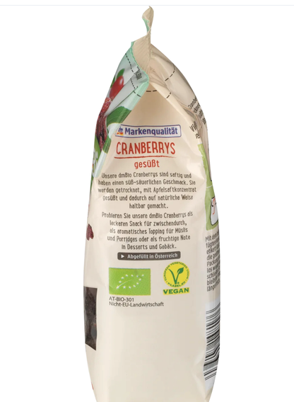dmBio Organic Dried Cranberries, 100 g