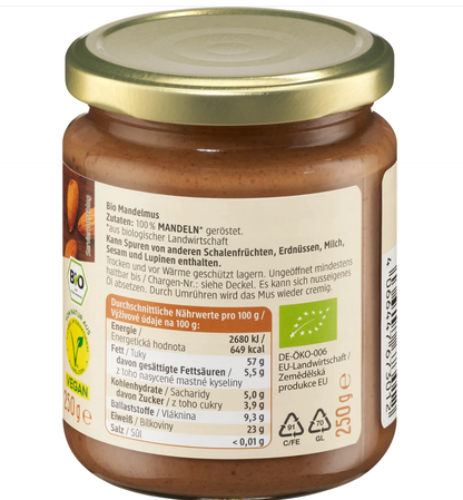 dmBio Organic Almond Butter, Brown, 250 g