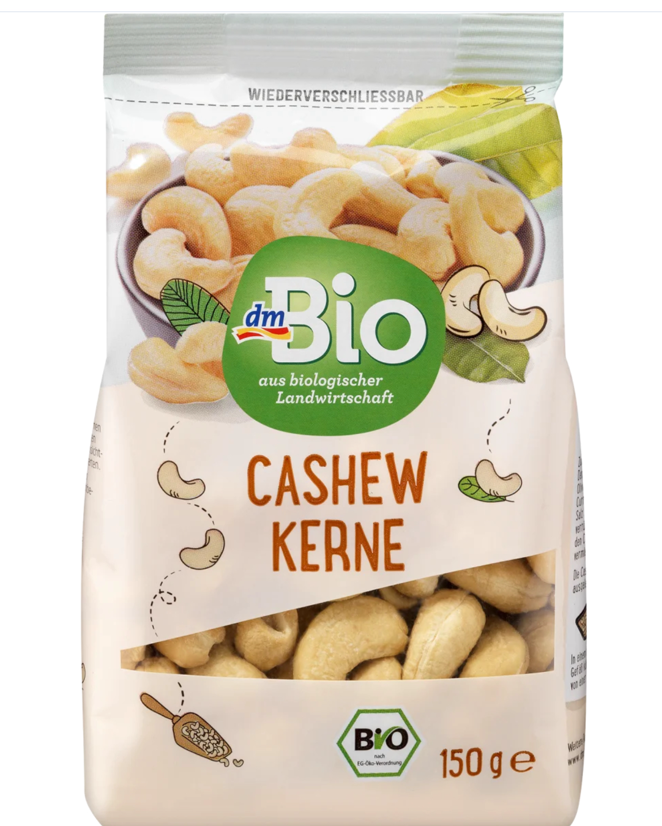 dmBio Organic Cashew Nuts, 150 g