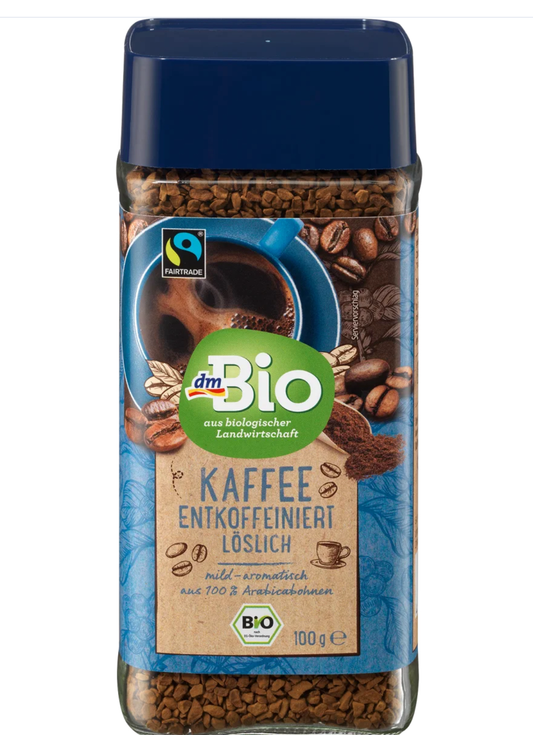 dmBio Organic Decaffeinated Coffee, Soluble, 100 g