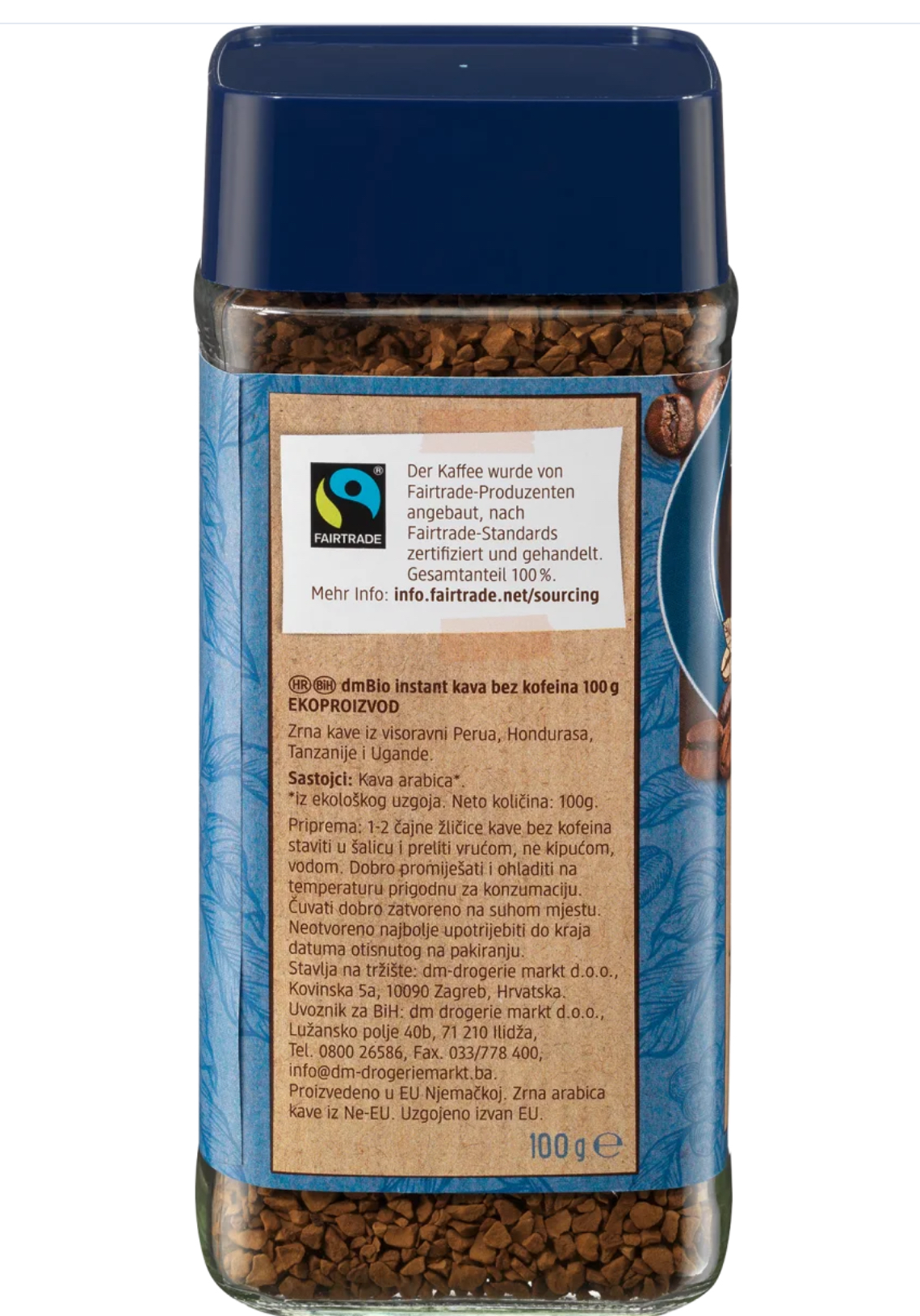 dmBio Organic Decaffeinated Coffee, Soluble, 100 g