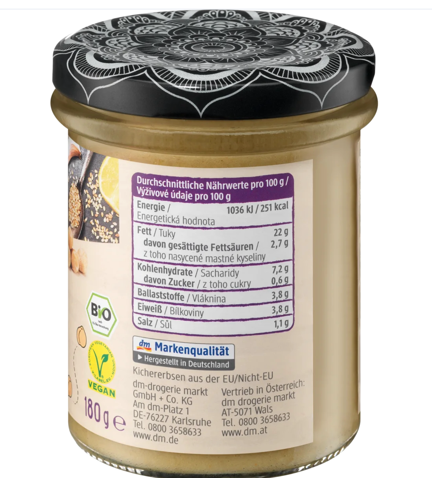 dmBio Organic Hummus, 180 g