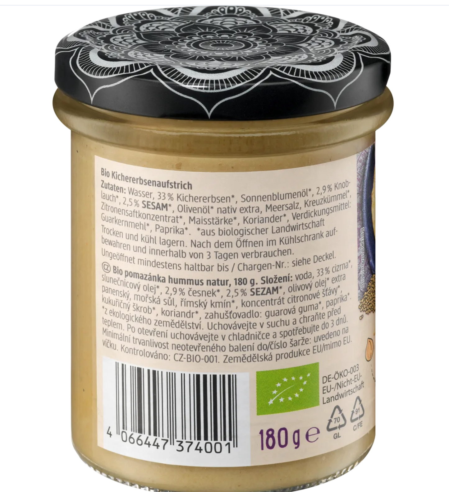 dmBio Organic Hummus, 180 g